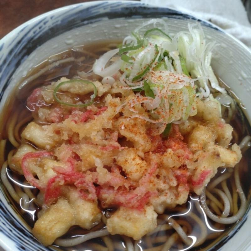 紅しょうが天そば(そば処 寅さん)