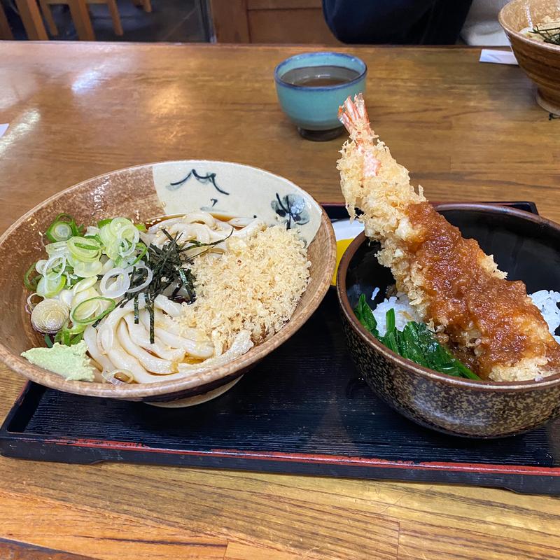 冷やしたぬき+天丼ハーフ(す奈は 宝町店 )