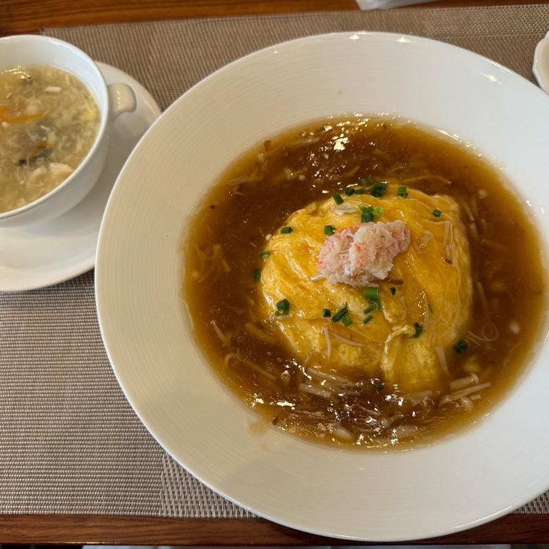 天津飯セット(和風中華 招龍亭 （ショウリュウテイ）)