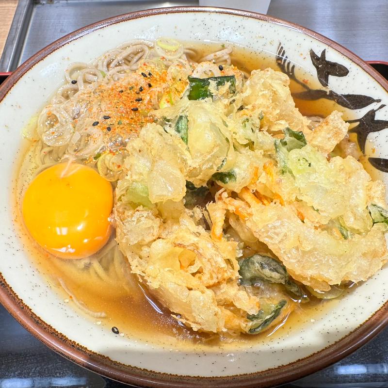 かき揚げたまごそば(立ちそば処 杜)