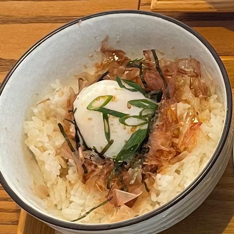 カツオ節半熟玉子飯(White Room Udon-Ya)