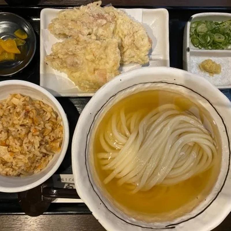 とり天セット(あつあつ・ひやひや)(細うどん専門 白庵)