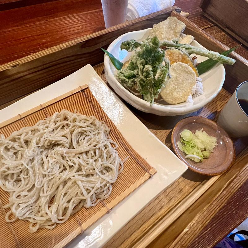 もり蕎麦と2.8天婦羅(さるのこしかけ)