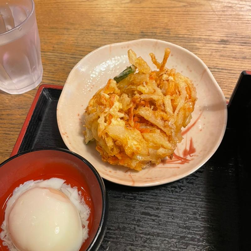 かき揚げ+温玉トッピング(そばいちエキュート赤羽店)
