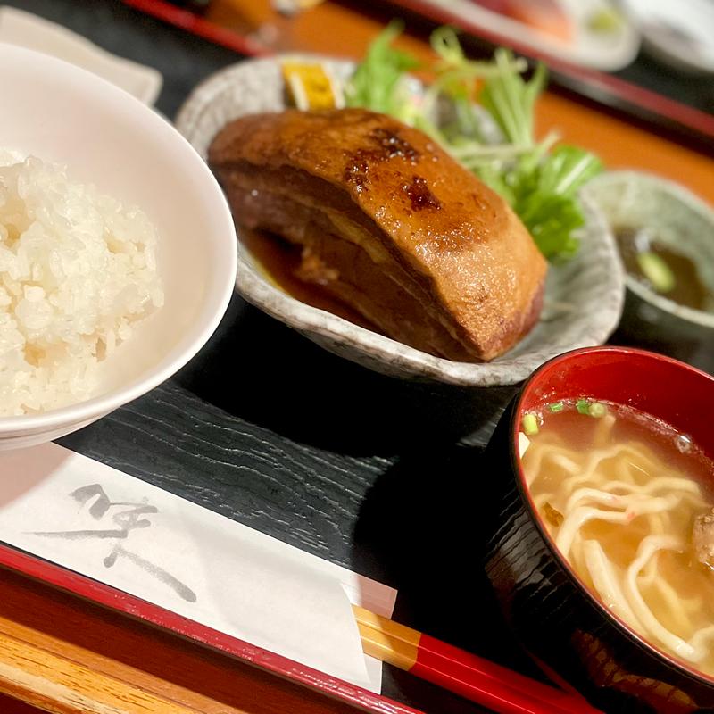 ラフテー定食(沖縄料理 いちゃりば)