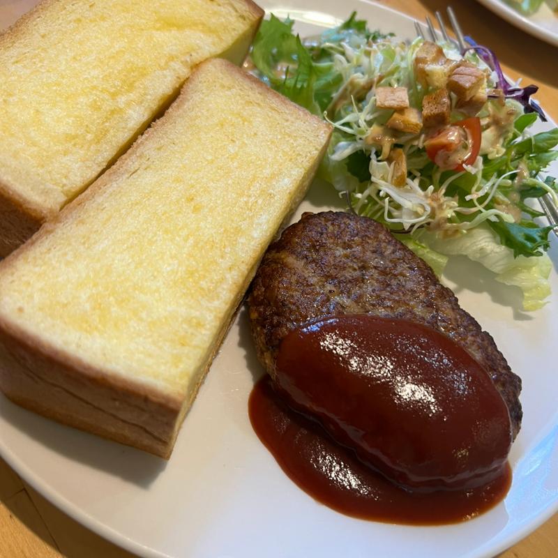 モーニング トーストセット ハンバーグ(カフェ・ド・コポリ)