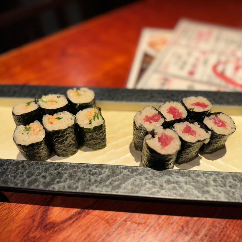 鉄火巻と納豆巻(すし土風炉 大井町店)