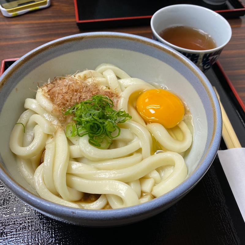 月見伊勢うどん(お食事処きくや)