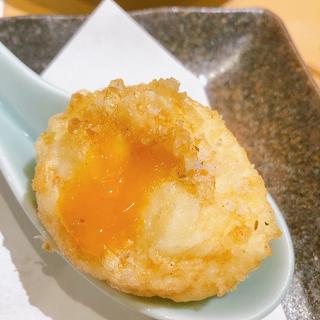 半熟卵トリュフ塩(天ぷらと寿司 こじま 広島店)
