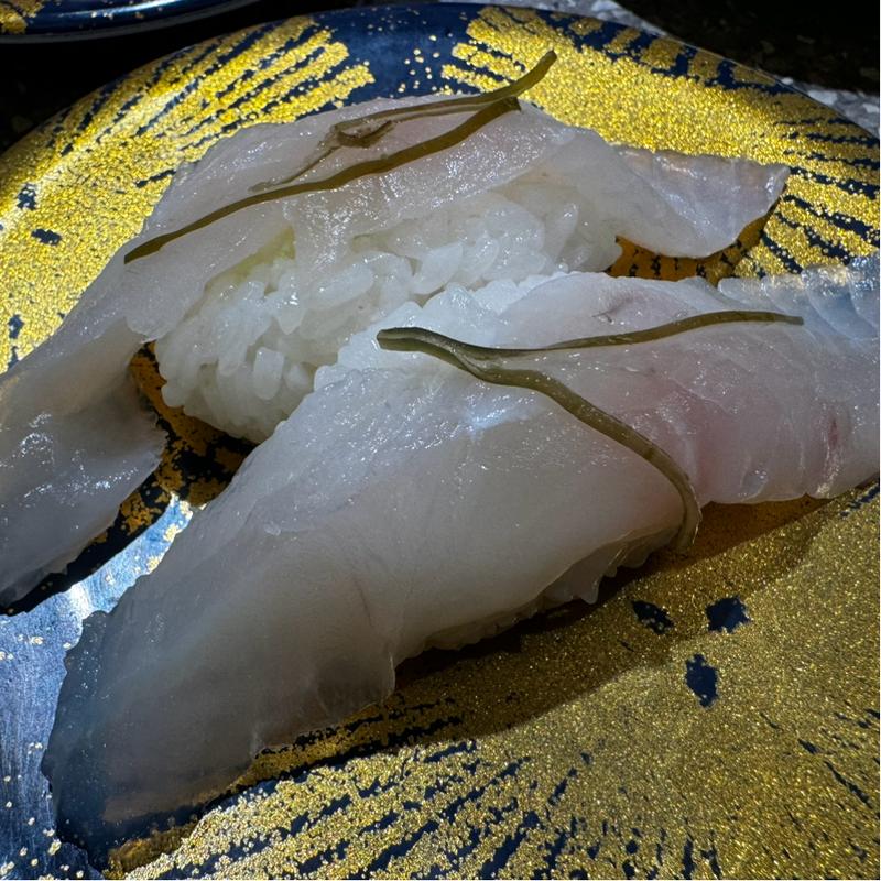 ヒラメ昆布締め(回転寿司 根室花まる 南25条店)