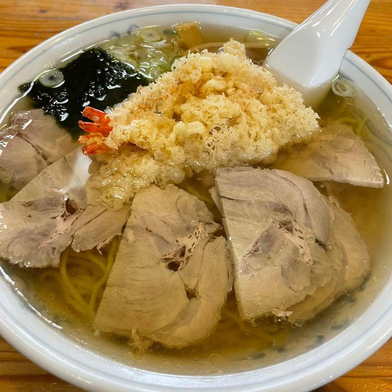 天ぷらチャーシューメン(食堂六太郎)