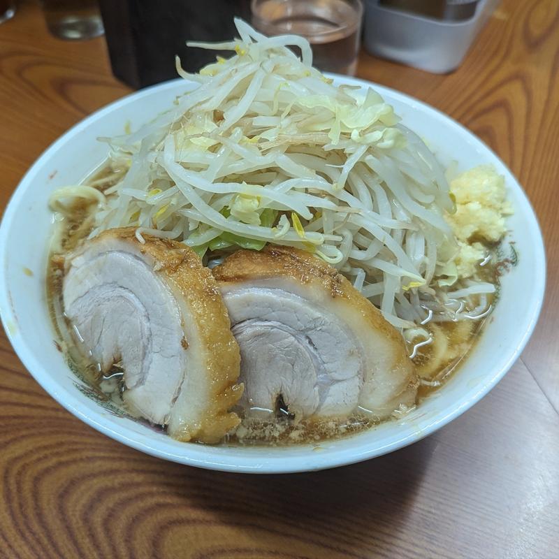 小ラーメンニンニク野菜増し(ラーメン二郎 亀戸店 （らーめんじろう）)
