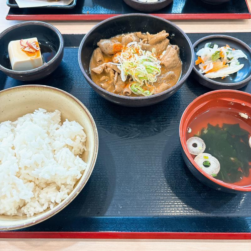 もつ煮定食(ゆで太郎 もつ次郎 16号野田泉店)