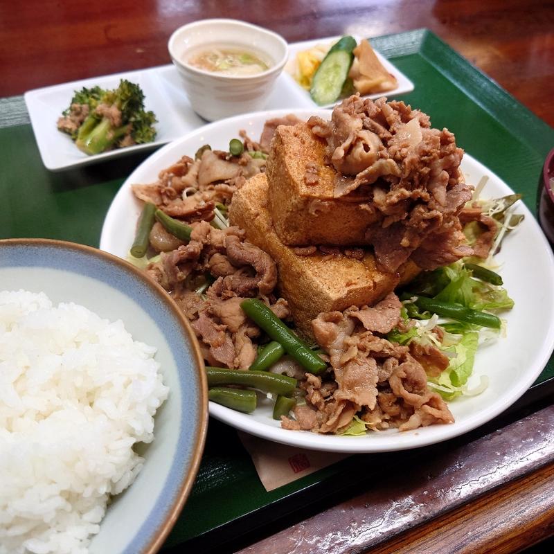 厚揚げ肉がけ(2/22・23の日替り定食)(食堂 暁 316)