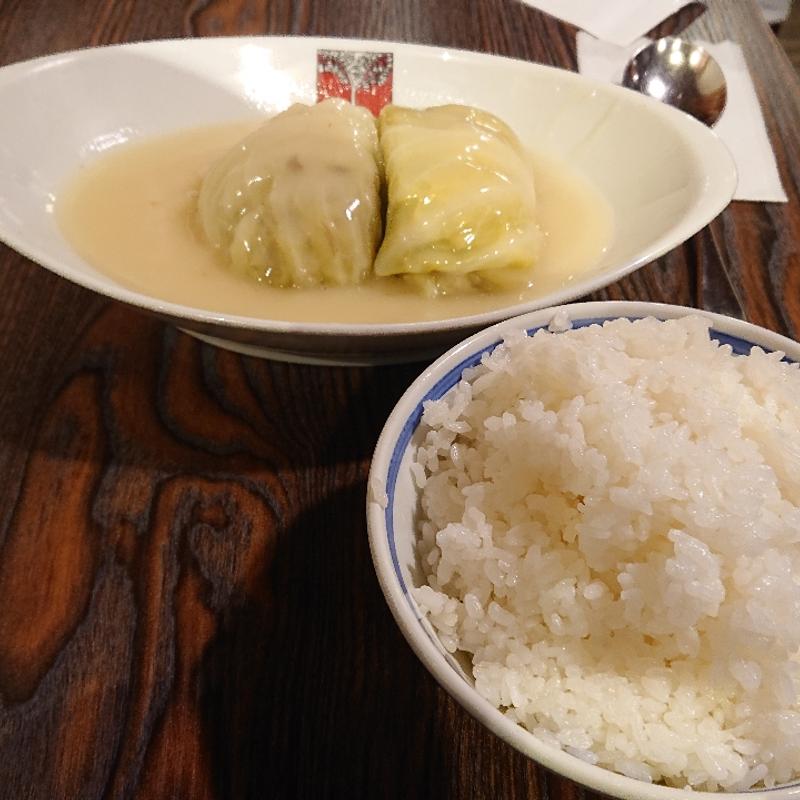 ロールキャベツライス大盛(洋食 アカシア 新宿本店)