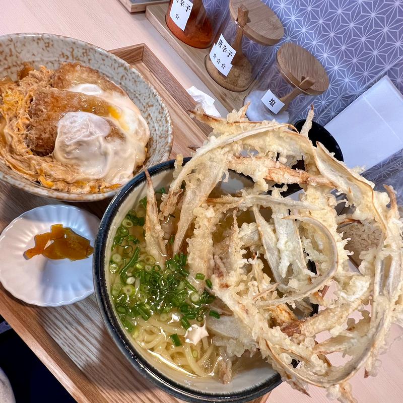 ごぼううどん➕ミニカツ丼(うどん 一勝)