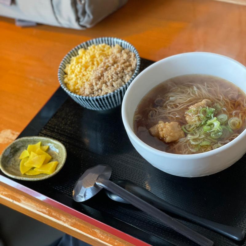 とりそうめん そぼろ丼(元祖 生そうめん めんめん)