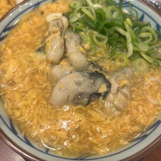 牡蠣玉うどん(丸亀製麺三木)