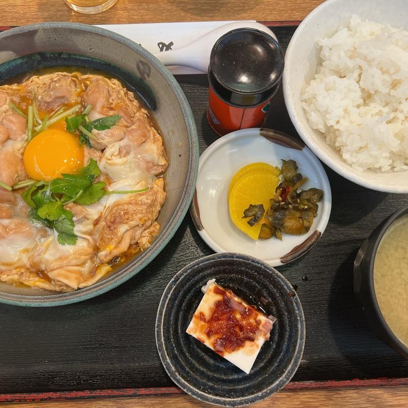 親子煮定食(そば処 丸屋 )