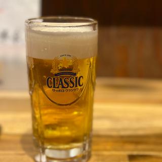 サッポロクラシック生ビール(炭火野菜巻き串と餃子 博多うずまき 札幌大通店)