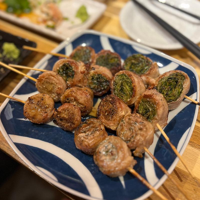 野菜巻き串(炭火野菜巻き串と餃子 博多うずまき 札幌大通店)