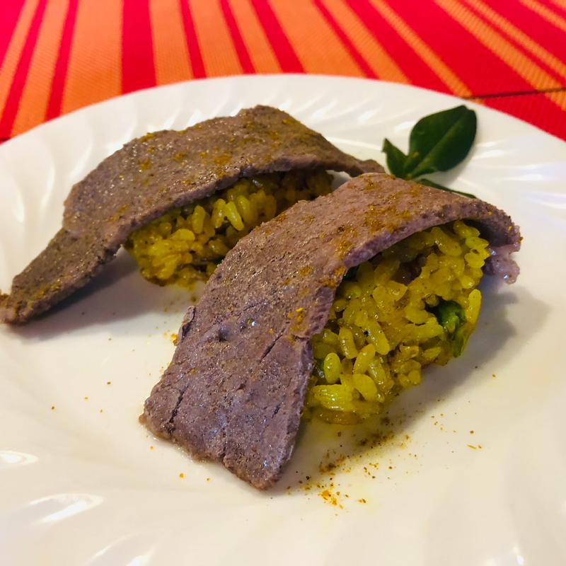 和牛カレー寿司_鹿児島黒牛和牛カレー膳(薩摩藩古民家カレーテリア沙羅)