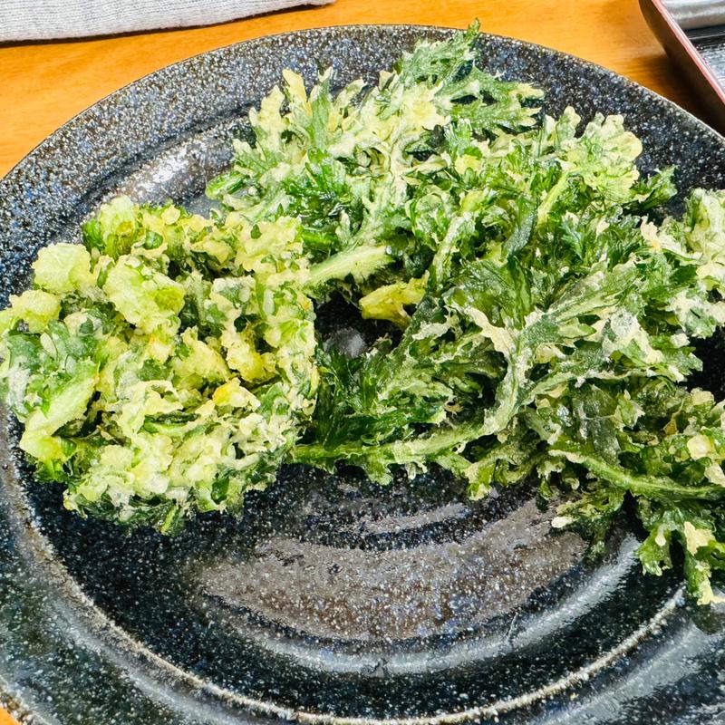 春菊の天ぷら(むじな庵本店)