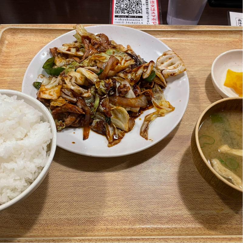 回鍋肉定食(大衆食堂 定食のまる大 飯田橋西口店)