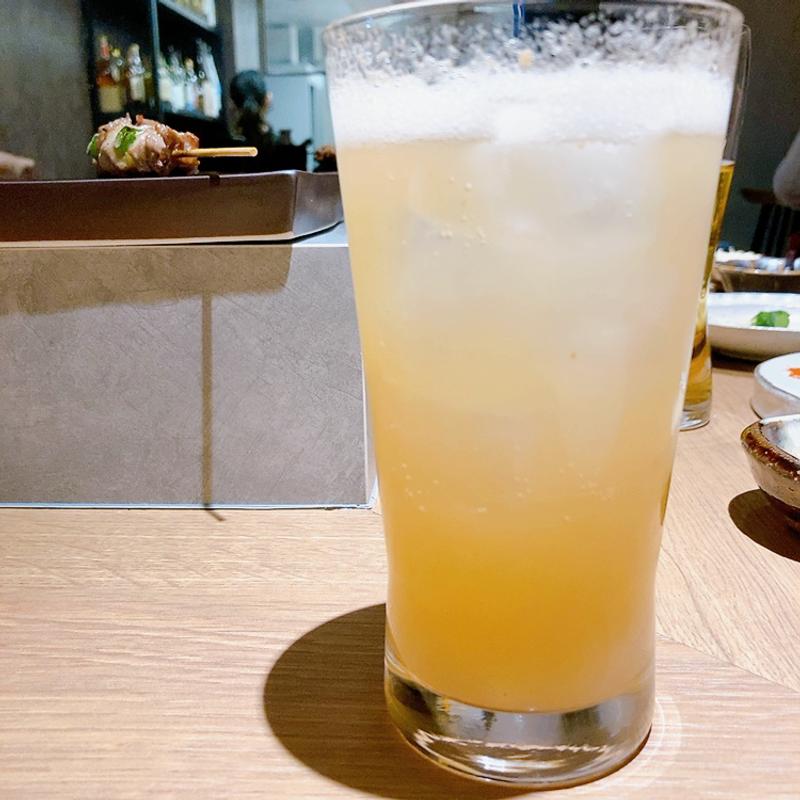 鶴梅　完熟にごり梅酒ソーダ割り(鳥や み津ちゃん)