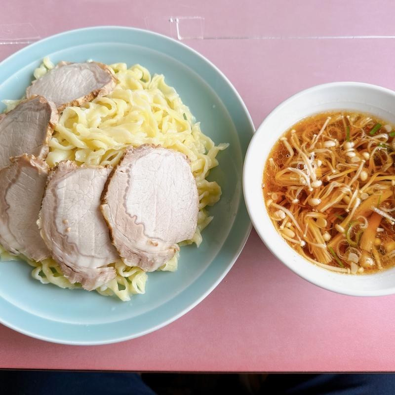 チャーシューつけ麺中盛、えのきトッピング(つけめん 丸長 （まるちょう）)