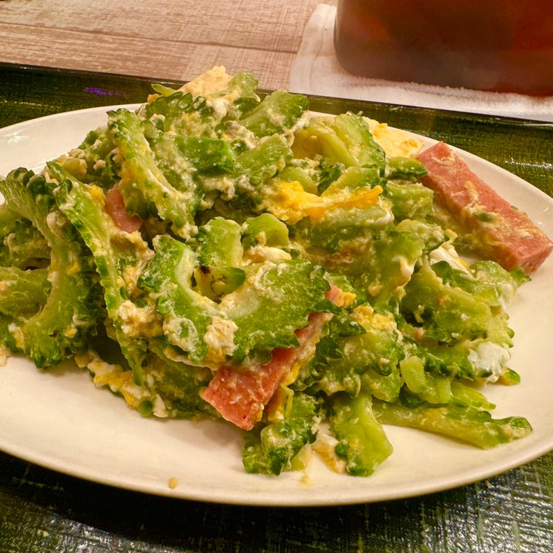 ゴーヤチャンプルー定食(沖縄クラフトビール＆琉球バル ガチマヤ（神保町駅）)