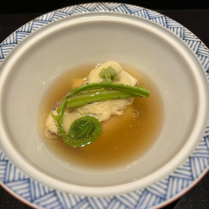 糸縒り鯛と胡麻豆腐の東寺蒸し(夢屋銀兵衛 虎夢)