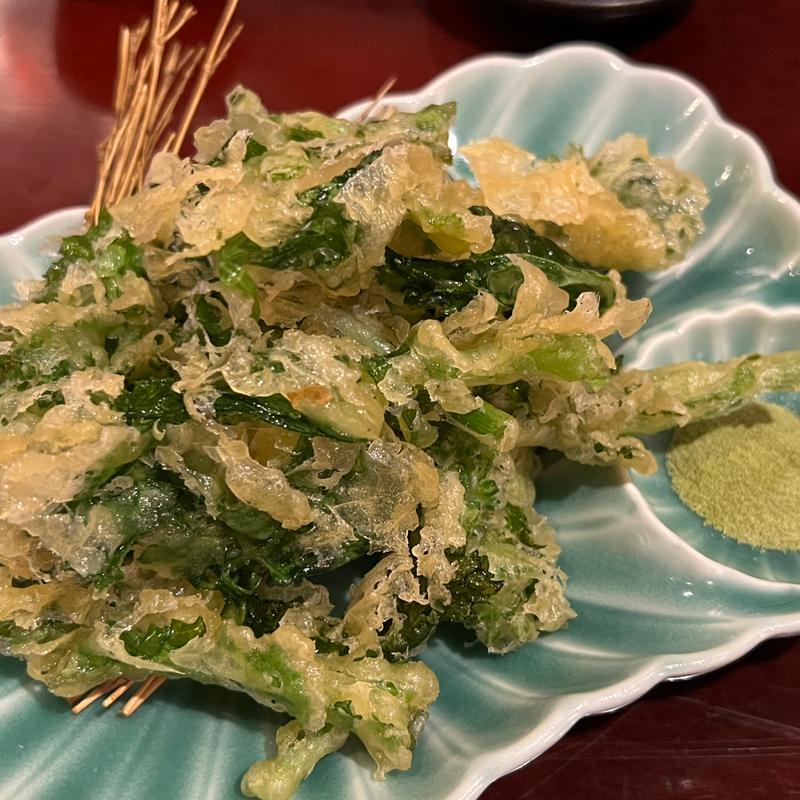 菜の花の天ぷら(活魚居酒屋 マルフク)