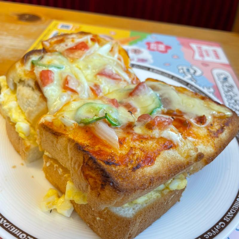 たっぷりたまごのピザトースト(コメダ珈琲店 イオンタウン姶良店)