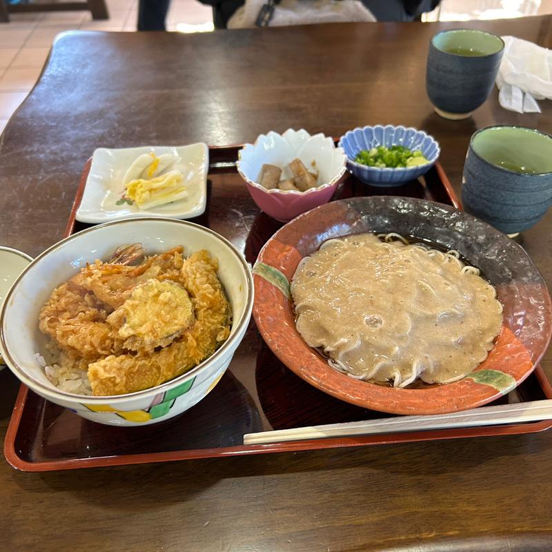 自然薯そばと天丼セット(文殊庵 )