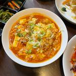 ホルモン辛豆腐