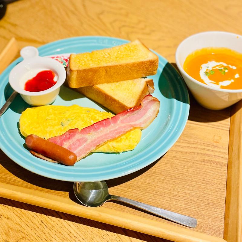 オムレツモーニング(ほうれん草＆チーズ)(むさしの森珈琲 朝霞本町店)