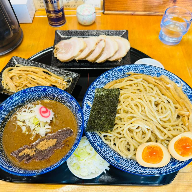 魚介チャーシューつけ麺大盛り＋味玉＋メンマ＋サービスネギ(中華そば 香十)