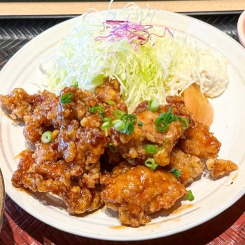 甘からだれの鶏唐揚げ定食(大戸屋 ごはん処 津山の手店)