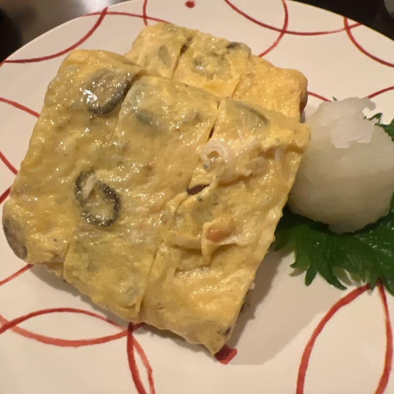 青唐辛子としらすの出汁巻玉子(牛鍋処 荒井屋 本店 横浜 すき焼き)