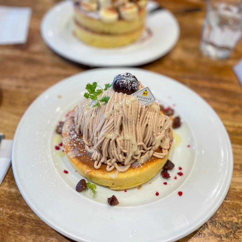 モンブランパンケーキ(カフェ アクイーユ 恵比寿)