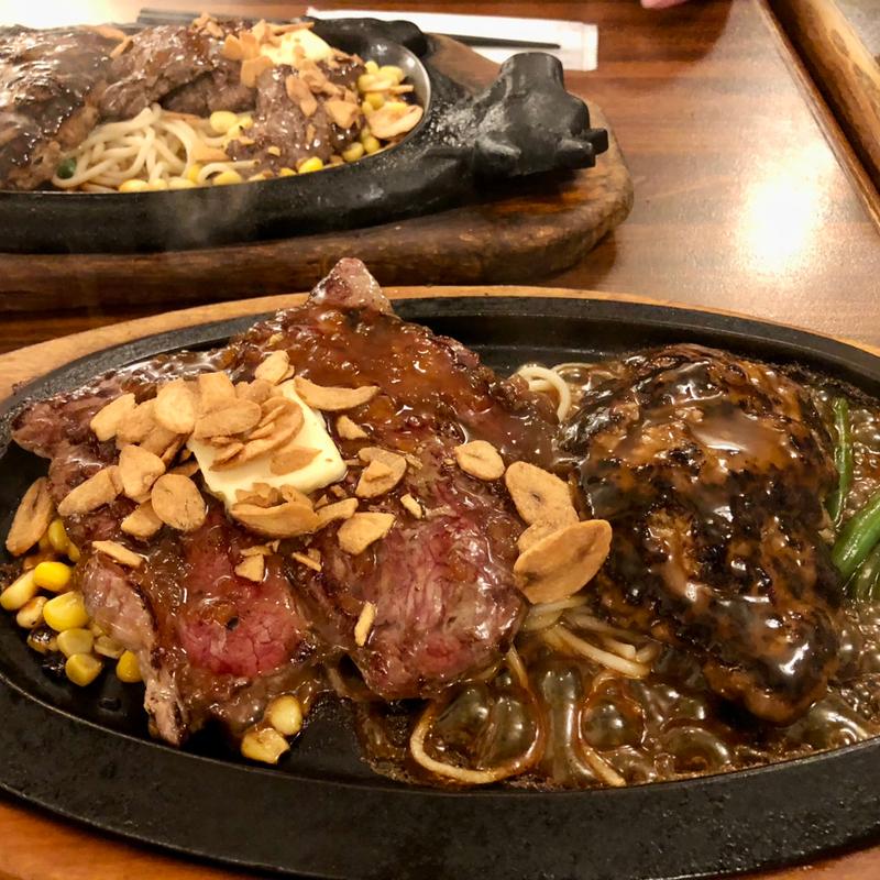 くいしんぼステーキ180g &ハンバーグ140g(ステーキのくいしんぼ 中目黒店 )