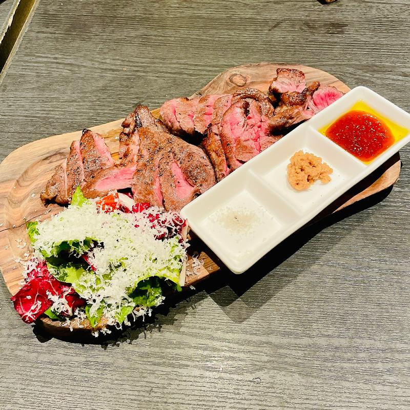 北海道産ローストビーフのカルパッチョスタイル(北海道イタリアン ミアボッカ エキアプレミエ和光店)