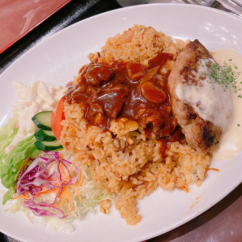 牛肉ピラフ&ハンバーグのホワイトソース(はやしや )