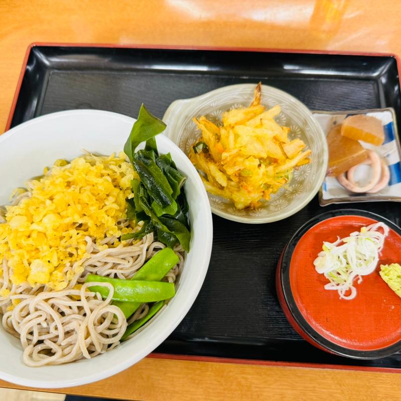 冷やしたぬき蕎麦＋かき揚げ天1個(むじな庵本店)