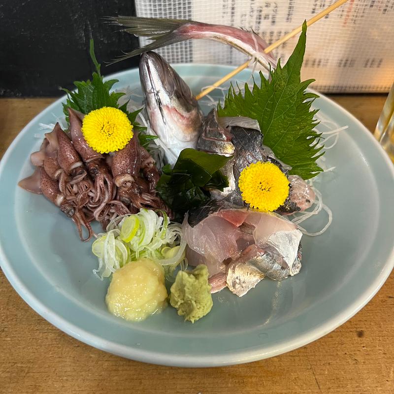 ホタルイカとアジのお刺身(山形)