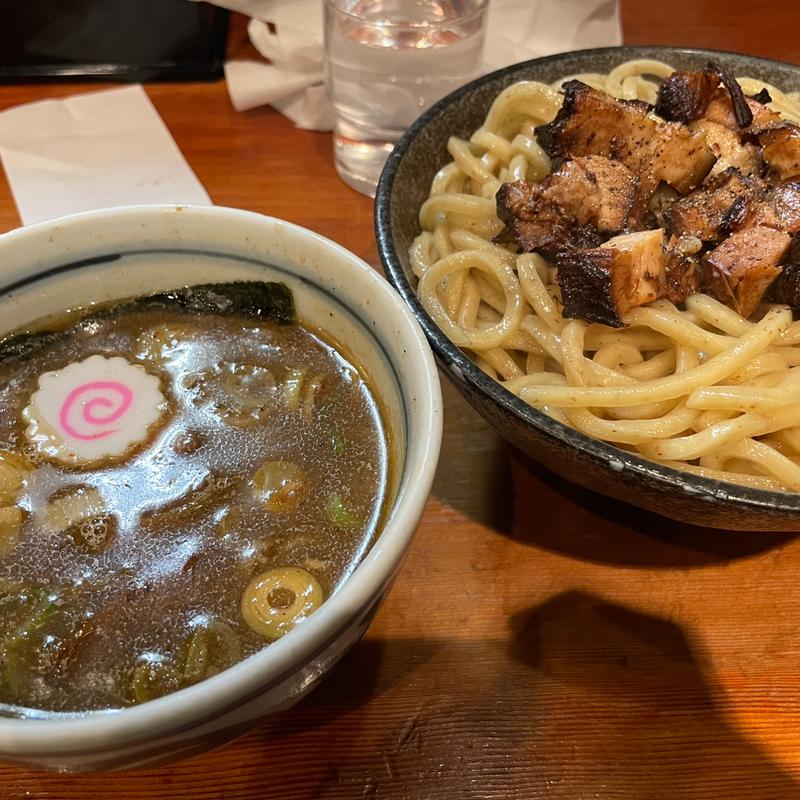 お魚とお肉のつけ麺（中盛り）(自家製麺 えなみ)