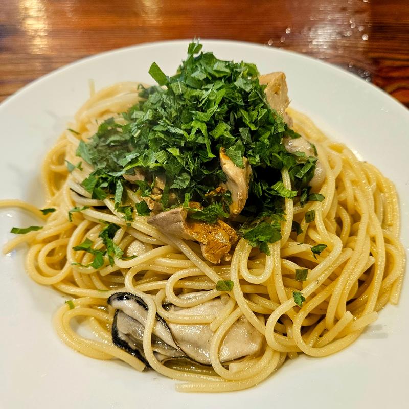 あん肝と牡蠣入りスパゲティ(ラ・タベルナ )