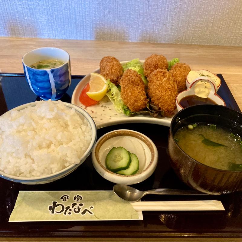 牡蠣フライ定食(食堂わたなべ)