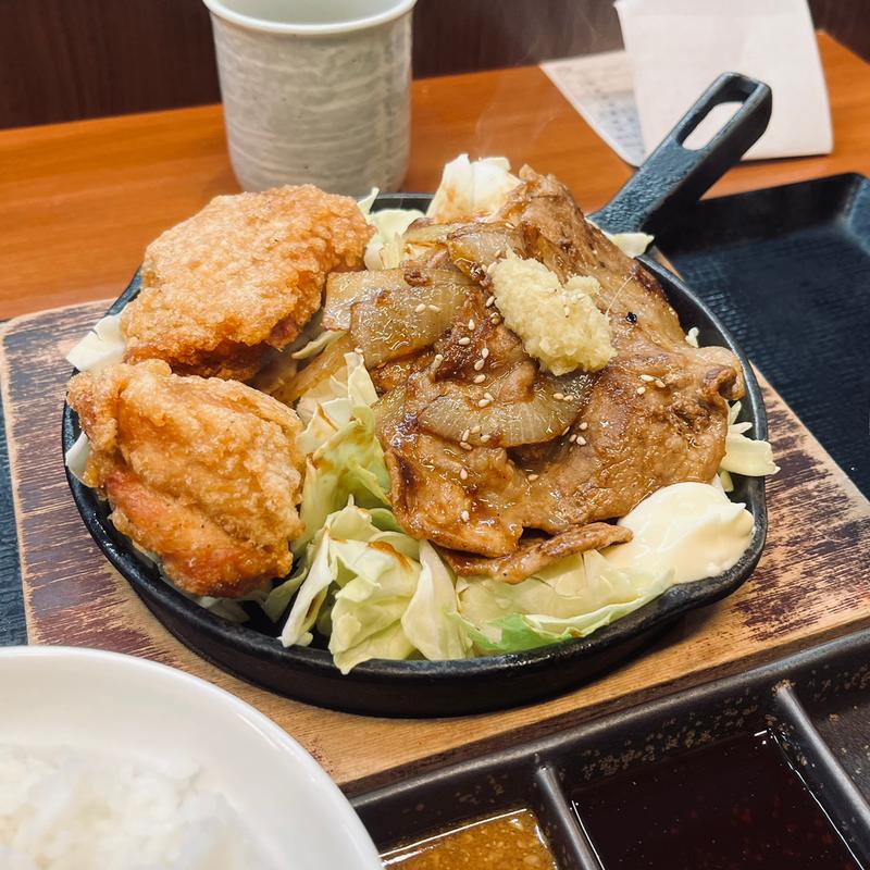 豚生姜焼き2種盛(からやま 武蔵小杉店)